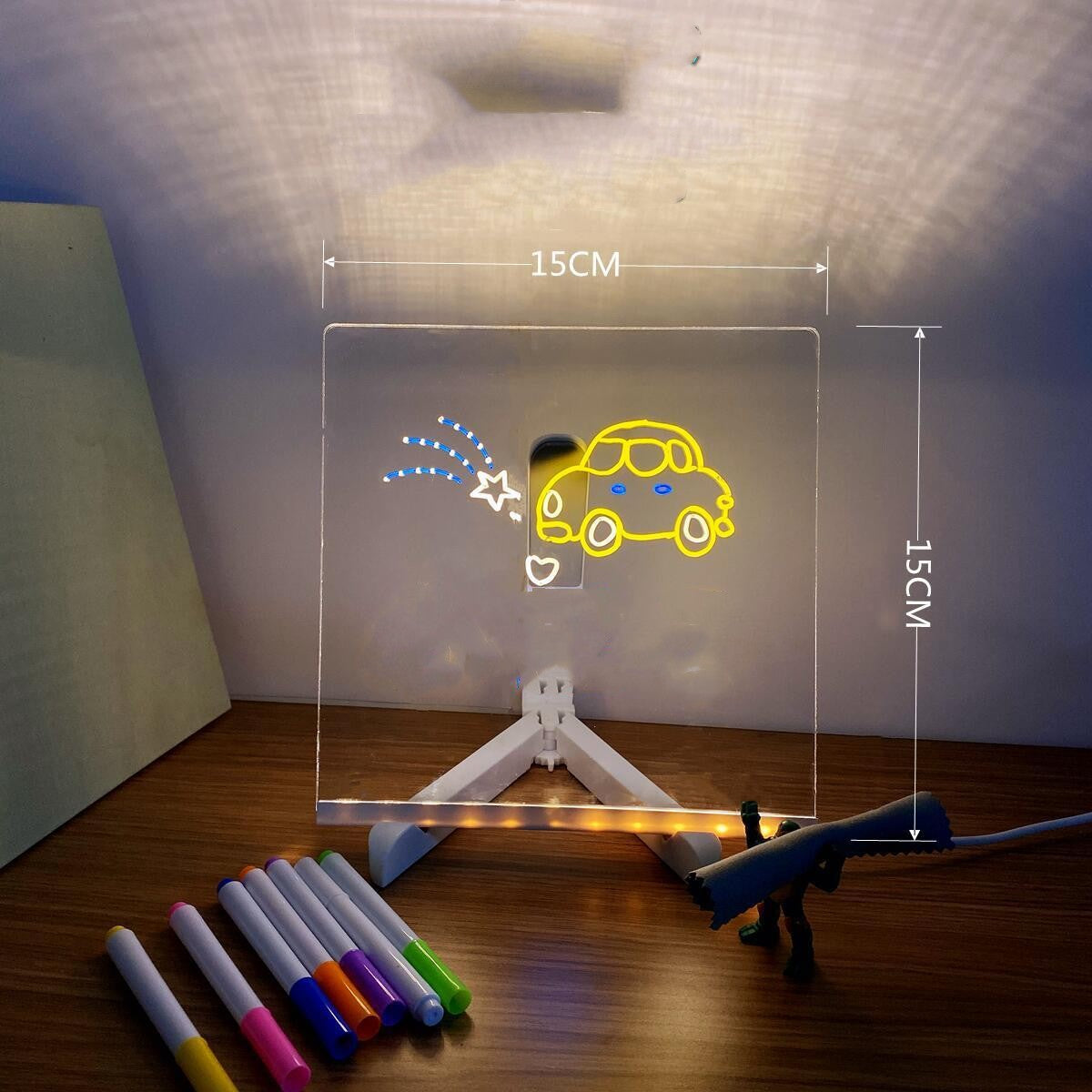 Acrylic DIY Note Board LED Night Light Creative Message Board Holiday Lamp with 7Pens USB LED Desk Lamp Note Daily Moment Painting Lamp